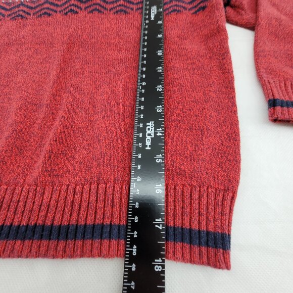 OshKosh B'Gosh Sweater Boys 8 Red Blue Mock Neck Button Cotton Vintage EUC - Picture 8 of 16
